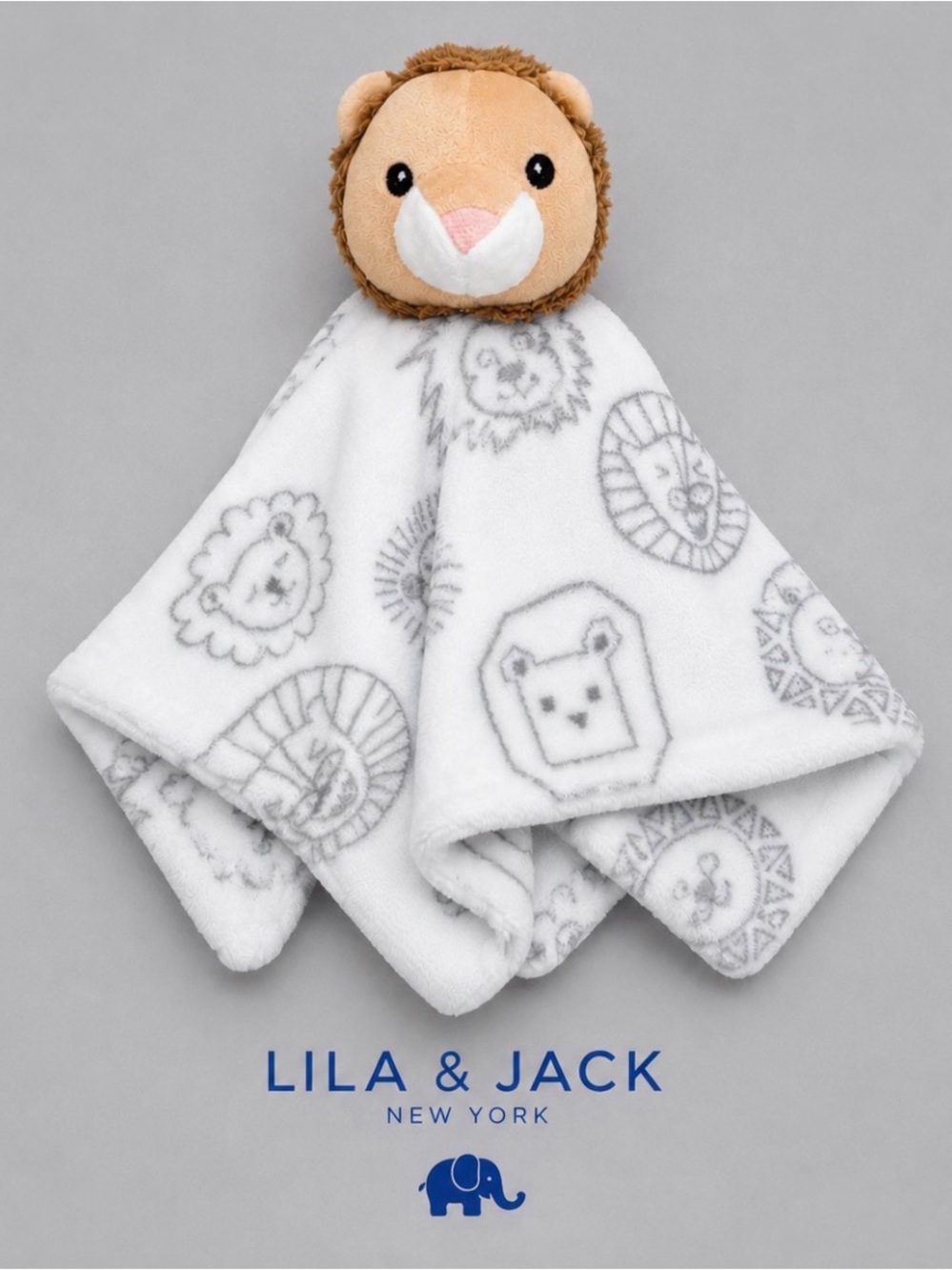 Lila & Jack Lion Lovey Security Blanket Plush Baby Safari Animals Fleece Nursery